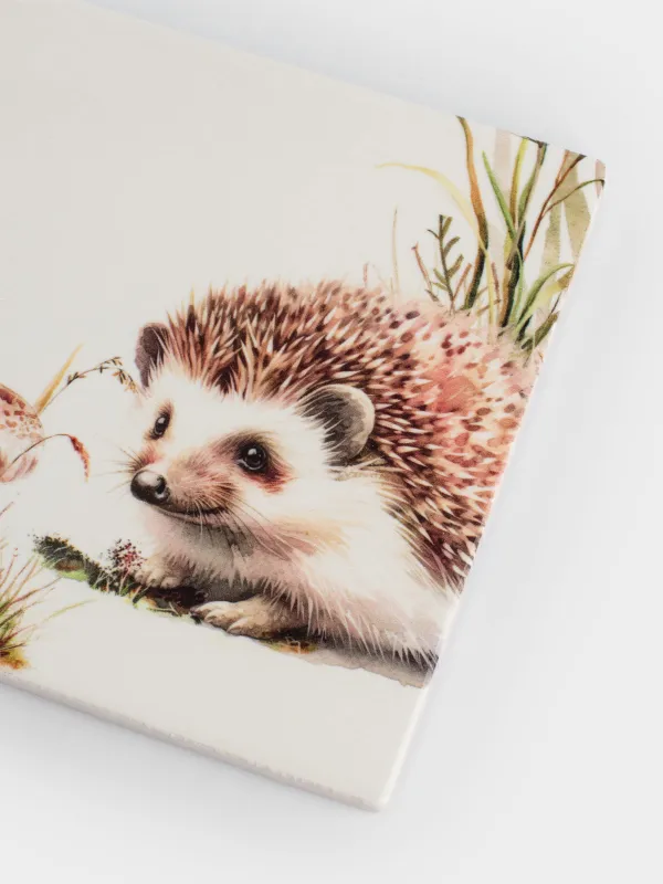 Саптыаяқ тұғыры, 11х11 см, шаршы, керамика/тығын, ақ, Кірпі, Forest hedgehog, image-5