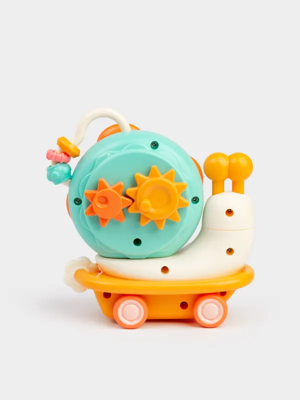 Игрушка развивающая, 12х15 см, пластик, цветная, Улитка на колесах, Kiddy, image-2
