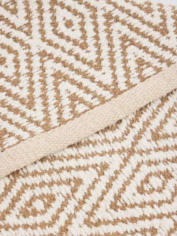 Кілемше, 65x100 см, мақта/люрекс, сарғылт-қоңыр-қоңыр, Люрексі бар ромбылар, Shiny threads, image-5