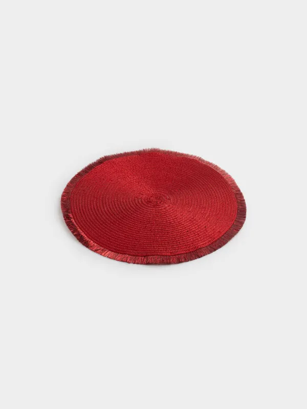 Аспаптарға арналған майлық, 38 см, шашақтары мен пайеткалары бар, полиэстер, дөңгелек, қызыл, Rotary shine, image-1