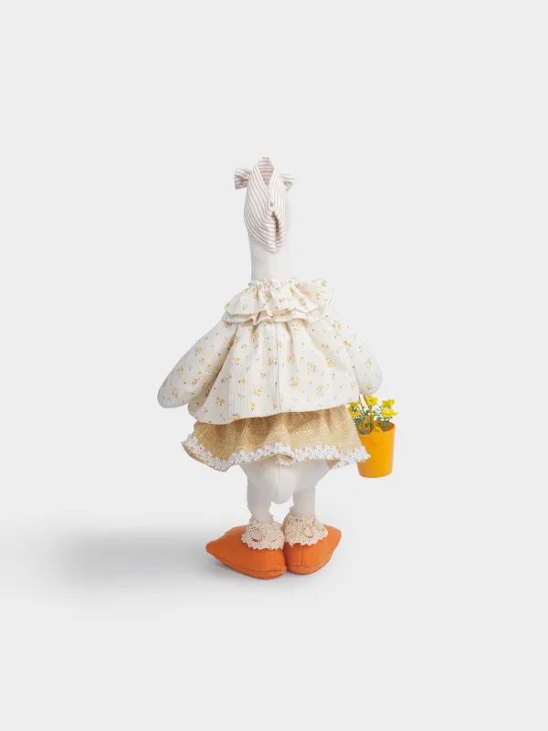 Изделие декоративное, 45 см, полиэстер, бело-золотистое, Гусыня в платье, Goose, image-5