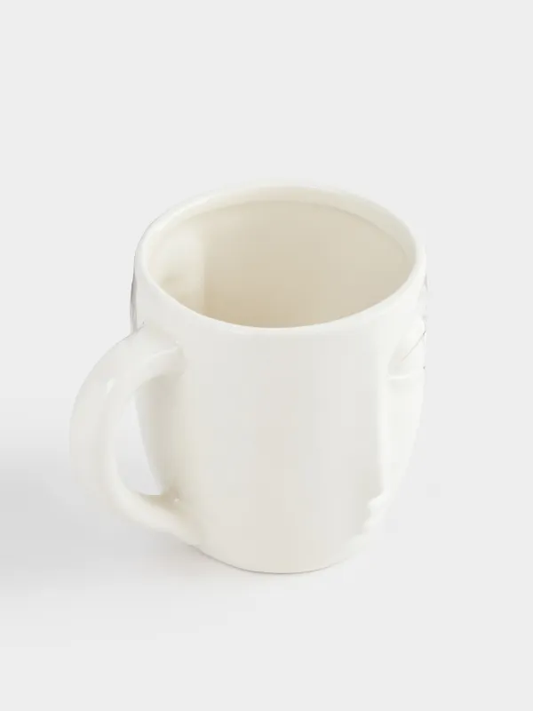 Саптыаяқ, 450 мл, керамика, ақ және алтын, Бет, Бет, image-1