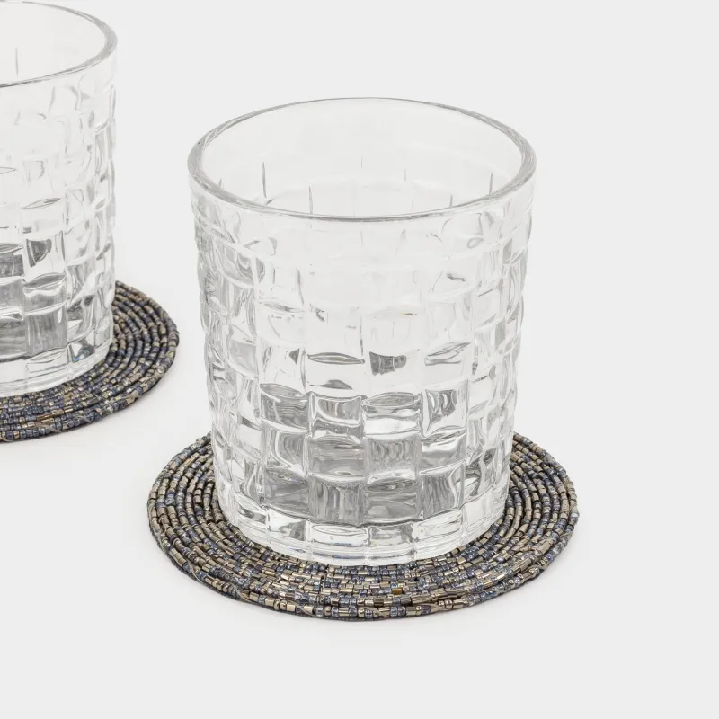 Саптыаяқ тұғыры, 10 см, 2 дана, моншақ, дөңгелек, күміс-көк, Shiny beads, image-5