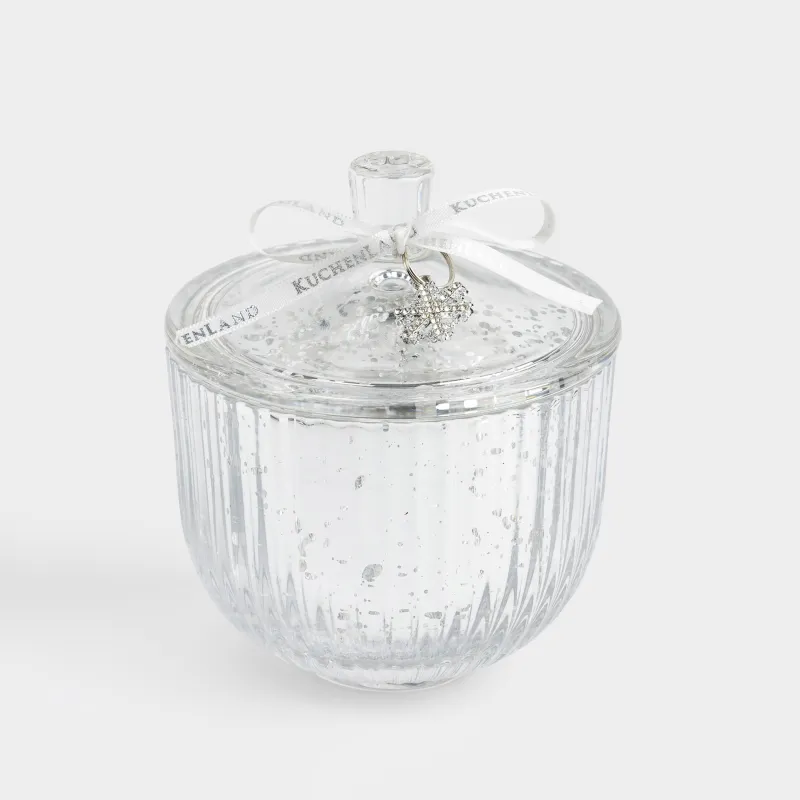 Сақтау ыдысы, 9х11 см, мл, аспасы бар, шыны Р, күміс, Қар ұшқыны, Patina