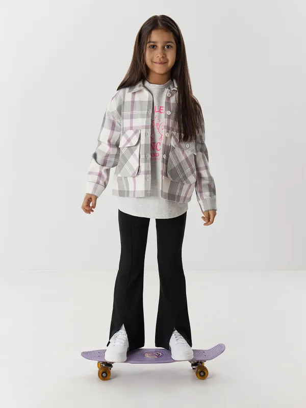 Рубашка детская, молочно-лиловая, Madlen, image-6