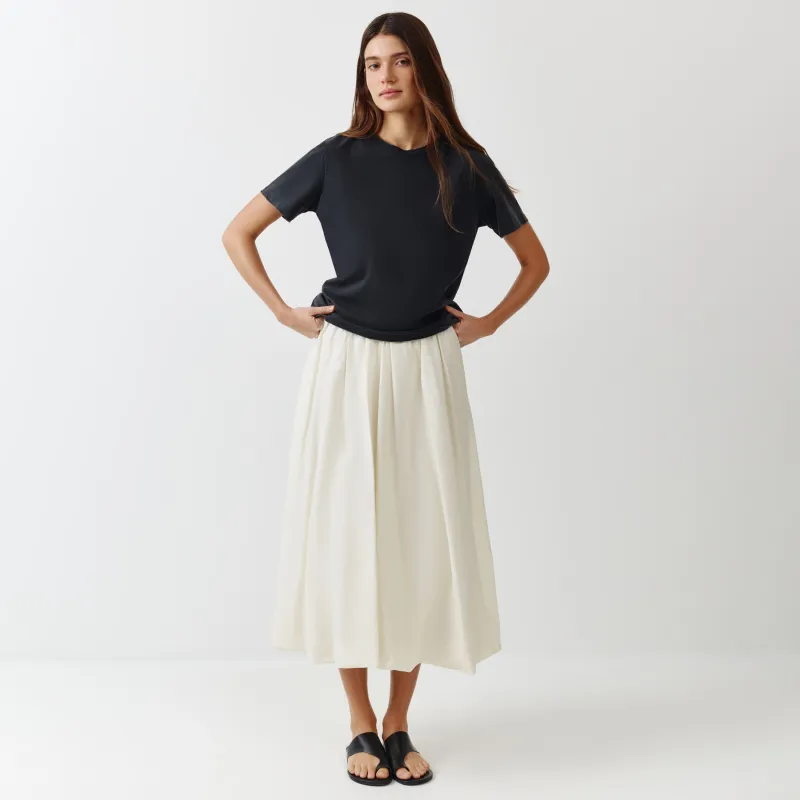 Әйелдер белдемшесі, миди, өлшемі L, мақта, ақшыл сары, Ақ нүктелер, Arancha