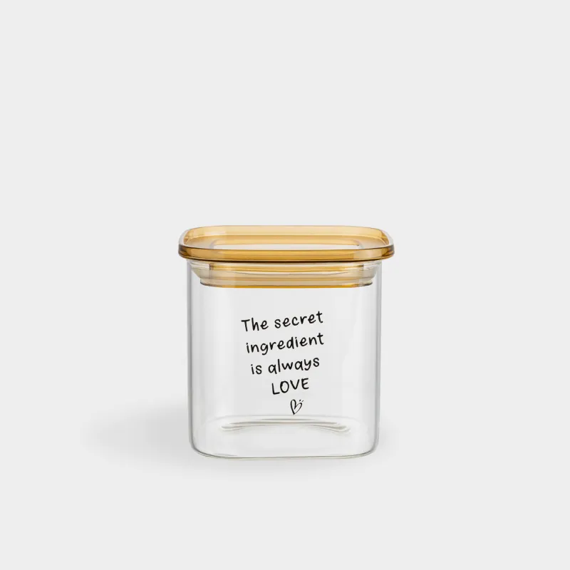 Банка для сыпучих продуктов, 800 мл, Янтарная крышка, Amber font