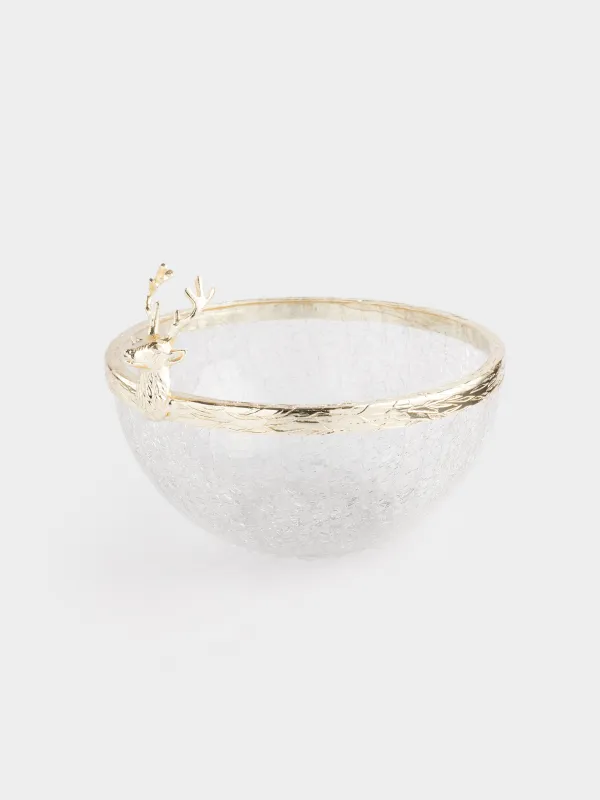 Салат ыдысы, 20х16 см, 1,5 л, шыны/металл, алтын, Бұғы, Arctic deer, image-1