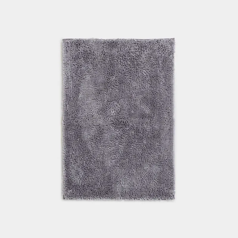 Кілемше, 65х100 см, сырғанауға қарсы, полиэстер, сұр, Fluffy