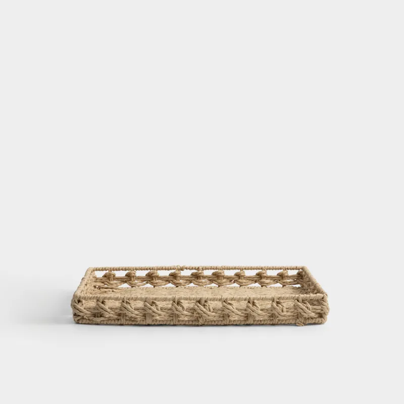 Поднос, 36х26 см, плетеный, целлюлоза, прямоугольный, Braided