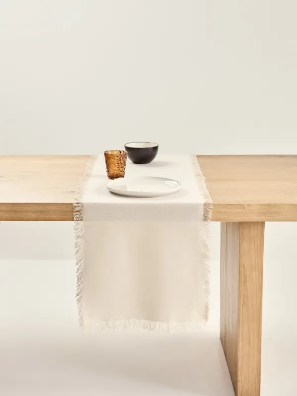 Үстел төсеніші, 40х160 см, шашағы бар, мақта, сарғылт-қоңыр, Framed, image-3