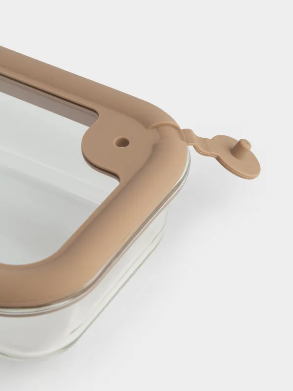 Контейнер, 600 мл, клапаны бар, шыны Т/пластик, тікбұрышты, қоңыр, Verre, image-2