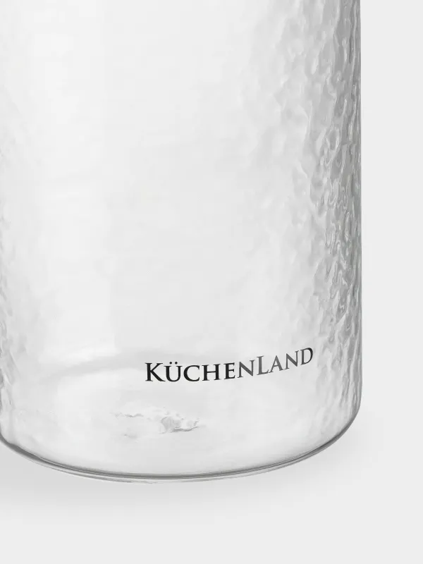 Бутылка для напитков, 1 л, стекло Б/пробка, Made for sunny days, Ripply font, image-2