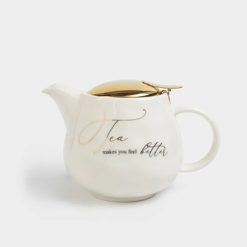 Шайнек, 500 мл, фарфор P/болат, сүт және алтын түстес, Мыжылған әсер, Crumple kitchen