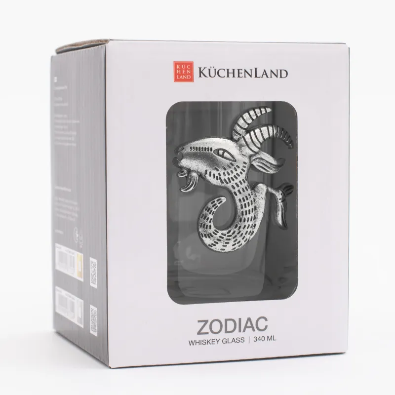 Виски стақаны, 10 см, 340 мл, шыны/металл, күміс, Тауешкі, Zodiac, image-5