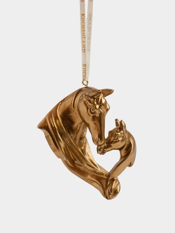 Игрушка елочная, 8 см, полирезин, золотистая, Кони, Figure christmas, image-0