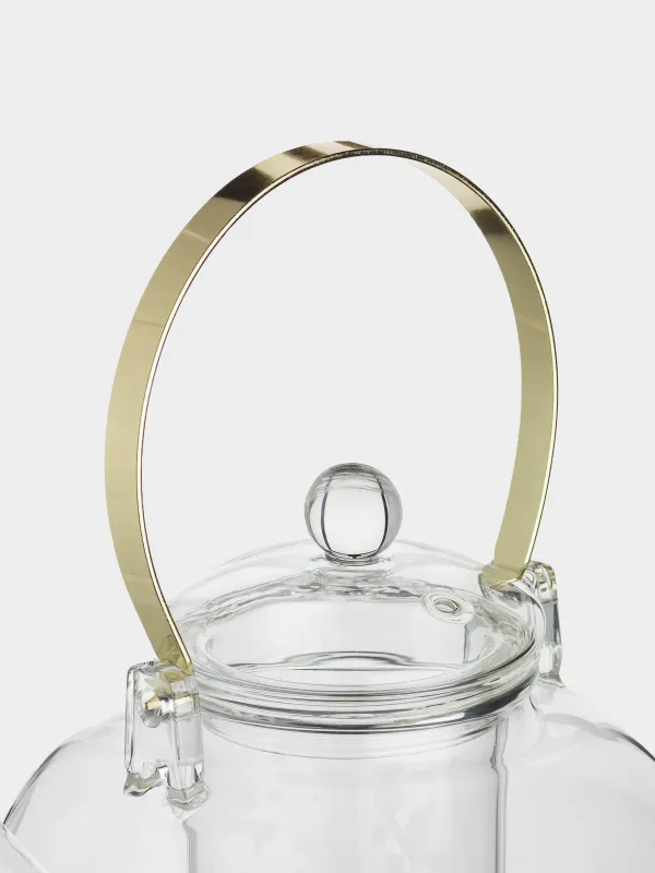 Шайнек, 900 мл, металлдан жасалған шыны, Алтын түсті гүлдер, Lux elements, image-3