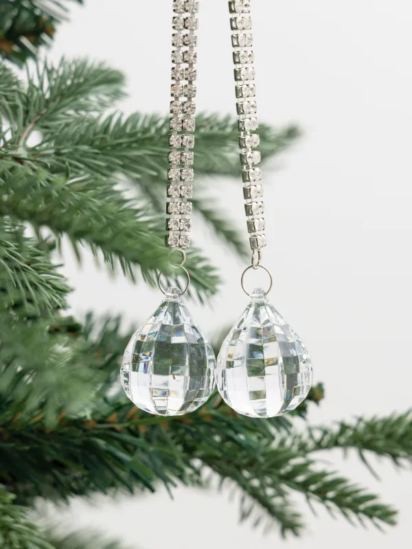 Шырша ойыншығы, 37 см, пластик/металл, кәріптас, Кристалдары мен страздары бар салпыншақ, Ice crystal, image-3