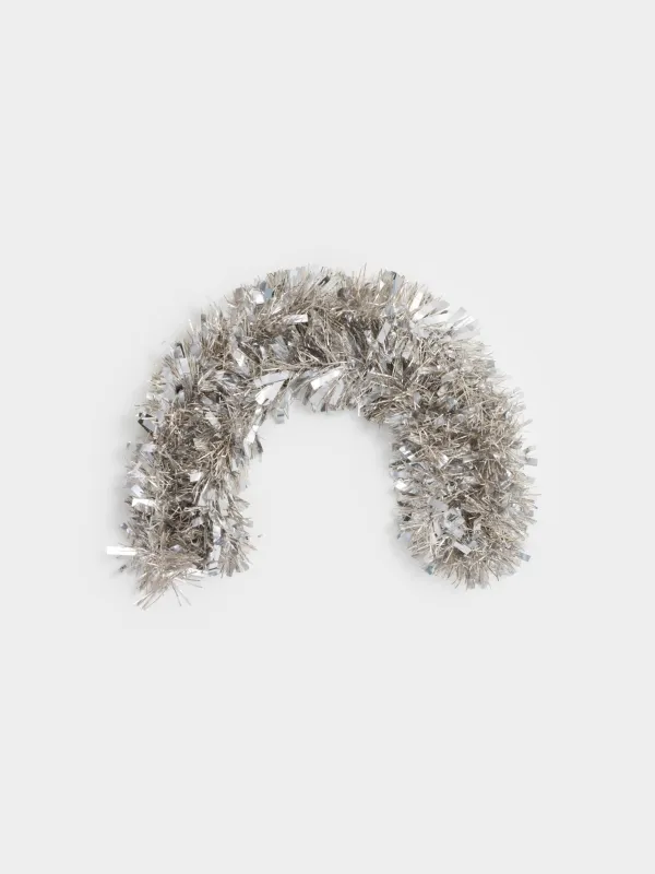 Гирлянда декоративная, 2 м, мишура, серебристая, L, Tinsel christmas, image-2