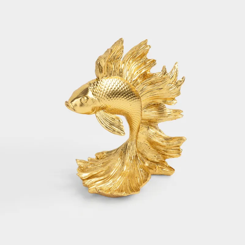 Мүсінше, 20 см, полирезин, алтын түстес, Балық, Goldfish