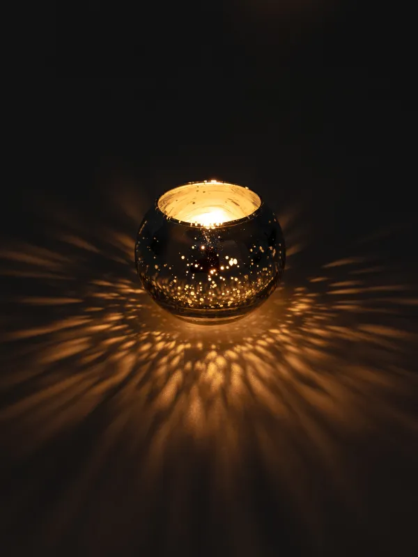 Шай шамы, 4 см, 4 дана, шам ұстағышы бар, шыны, шампан, Patina, image-5