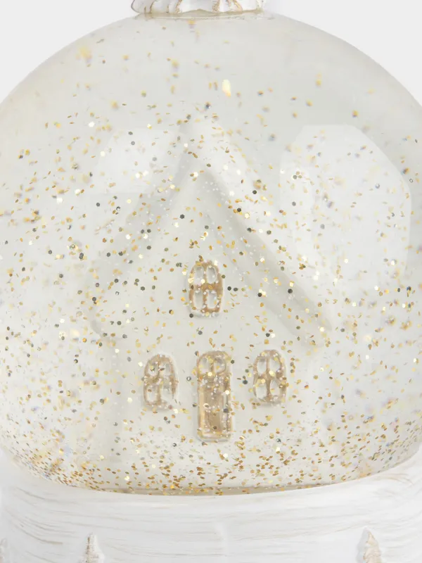 Қар шамы, 15 см, жарықтандырылған, пластик, ақ, Үй, White style, image-3