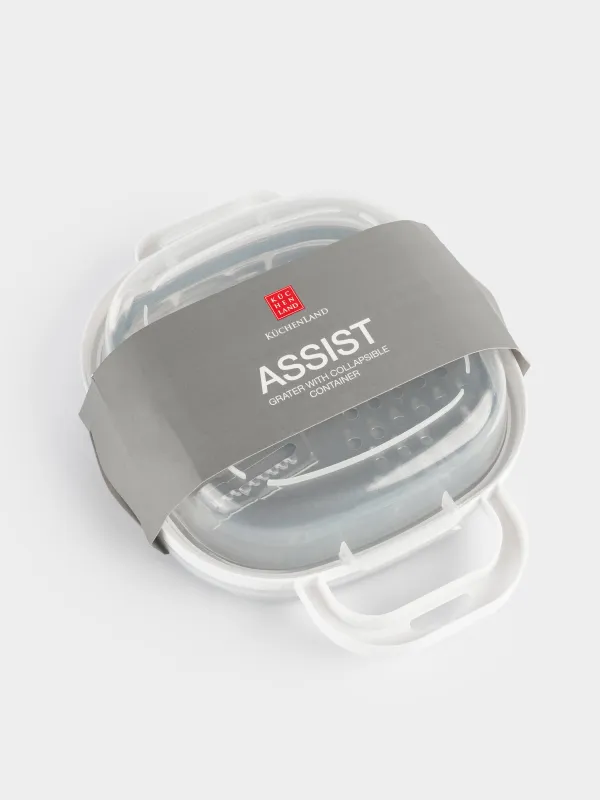 Терка, 25х19 см, с контейнером, пластик/сталь, белая, Assist, image-6