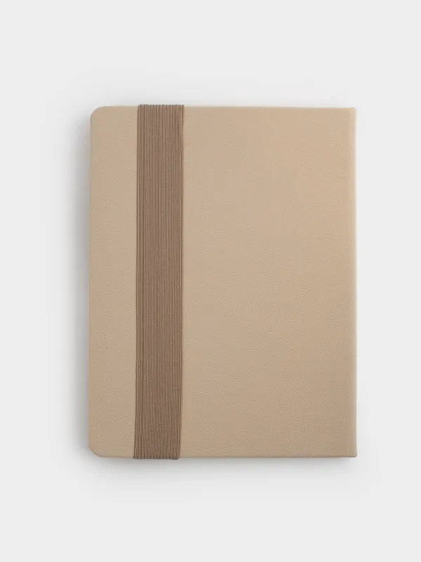 Блокнот для записей, 15х20 см, 80 л, с ручкой, полиуретан, молочный, B&G, image-3