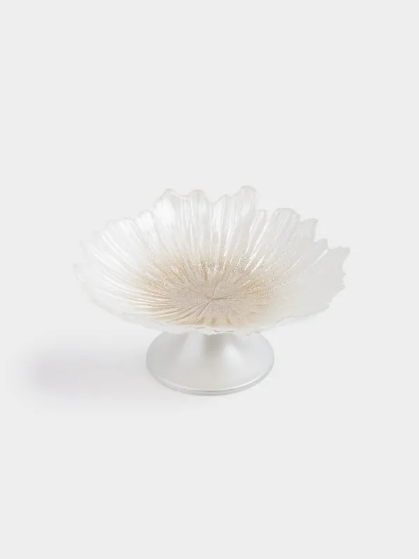 Жеміс вазасы, 21х11 см, аяқты, шыны Р, сүт түстес/шампан, Verge, image-4