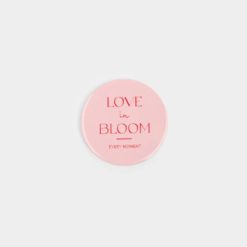 Саптыаяқ тұғыры, 11 см, дөңгелек, керамика/тығын, қызғылт, Love in bloom, Scroll