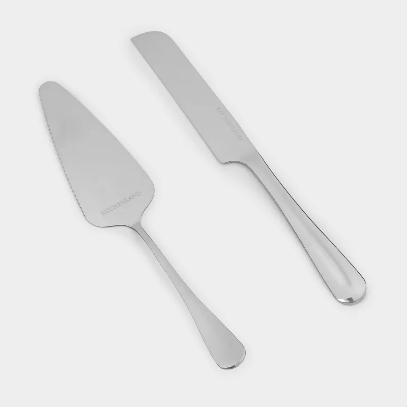 Приборы для сервировки торта, 22 и 23 см, 2 пр, лопатка/нож, сталь, Classic, image-0