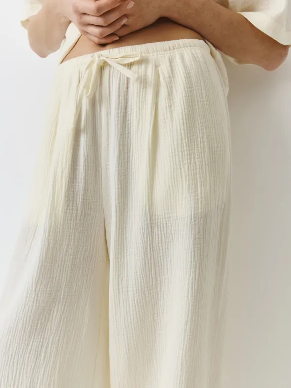 Әйелдер шалбары, үйге арналған, өлшемі L, муслин, сүт түстес, Allison, image-2