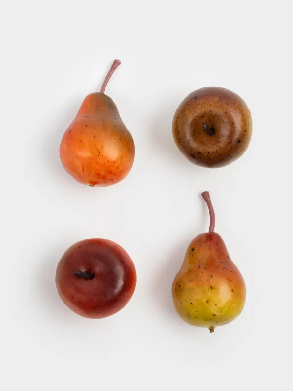 Сәндік жиынтық, 4 см, 12 дана, пенопласт, Алма мен алмұрт, Fruit decor, image-2