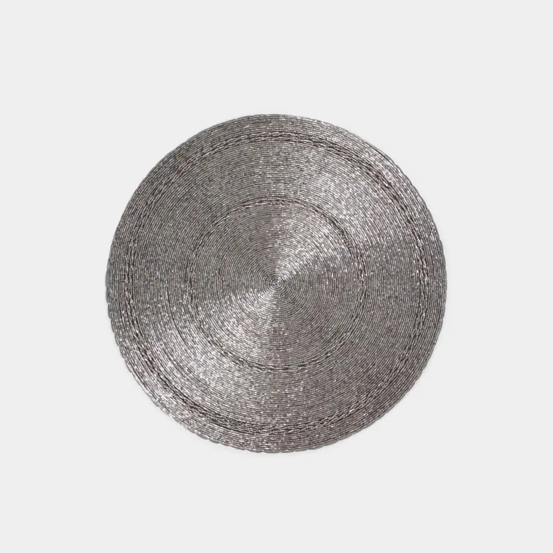 Аспаптарға арналған майлық, 36 см, моншақтар, дөңгелек, қою сұр, Shiny beads