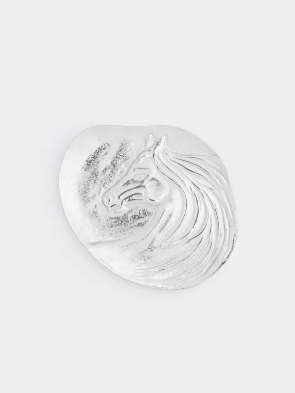 Сәндік ыдыс, 18х21 см, металл, күміс, Жылқы, Horse silver, image-0