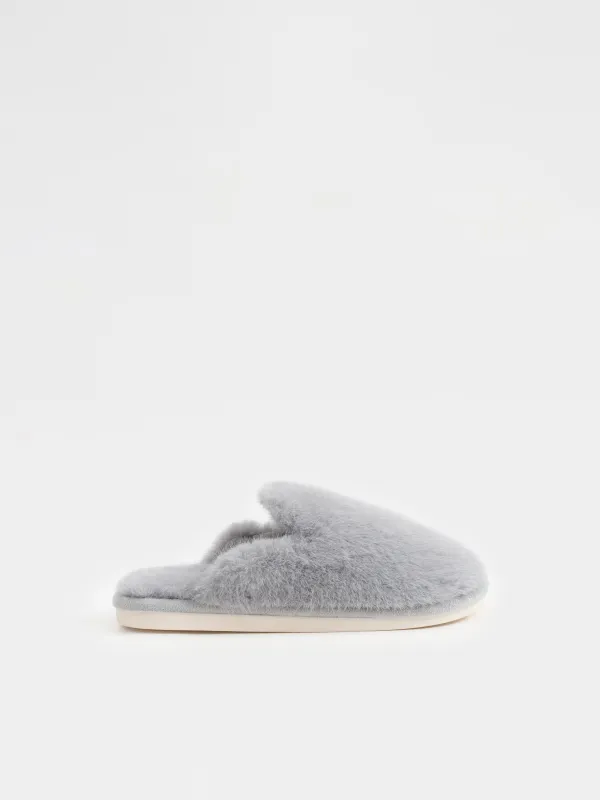 Әйелдер тәпішкелері, үйге арналған, өлшемі 40-41, жасанды үлбір, сұр, Mules, image-0