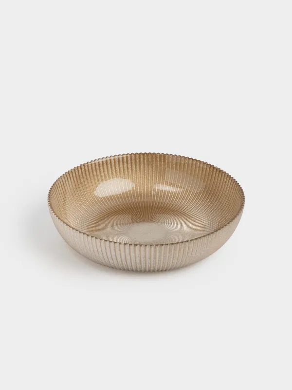 Салатник, 25х6 см, 1,5 л, стекло Р, золотистый, Ribby color, image-1