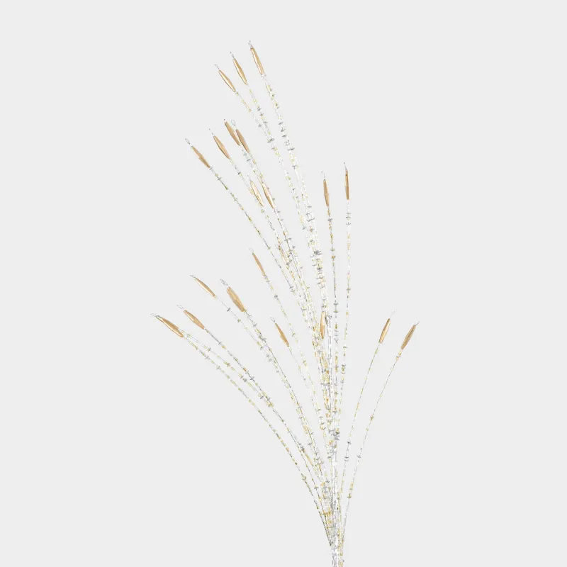Ветка декоративная, 69 см, бисер/металл, шампань, Мерцающая ветвь, Curved decor, image-1