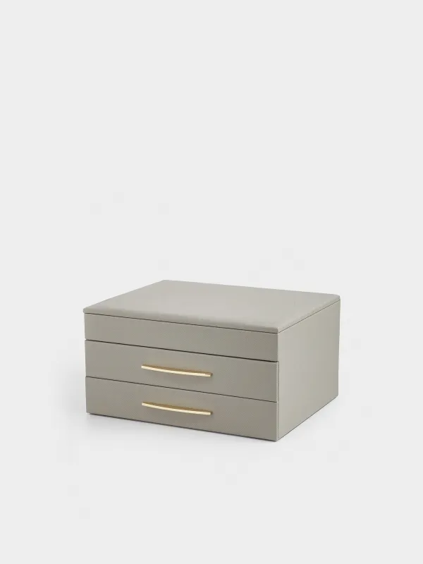 Шкатулка для украшений, 27х22 см, искусственная кожа/МДФ, серая, Premiere, image-0