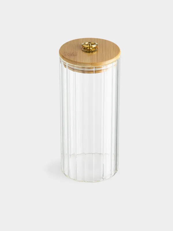 Сусымалы өнімдерге арналған Банка, 1,1 л, бамбук Шыны, Camellia, image-1