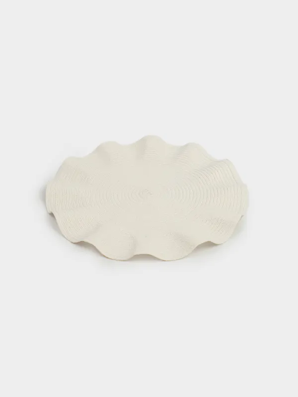 Аспаптарға арналған майлық, 38 см, полиэстер, дөңгелек, ақ, Толқынды жиектер, Circle wave, image-2