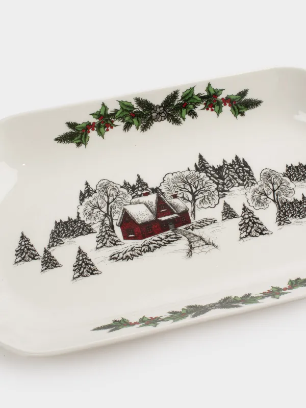 Блюдо, 31х17 см, фарфор N, белое, Дом в лесу, Forest house, image-3