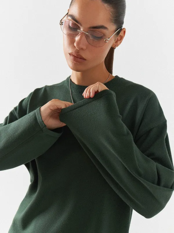 Әйелдер свитері, үйге арналған, өлшемі М, вискоза/полиэстер/нейлон, жасыл, Evelina, image-2