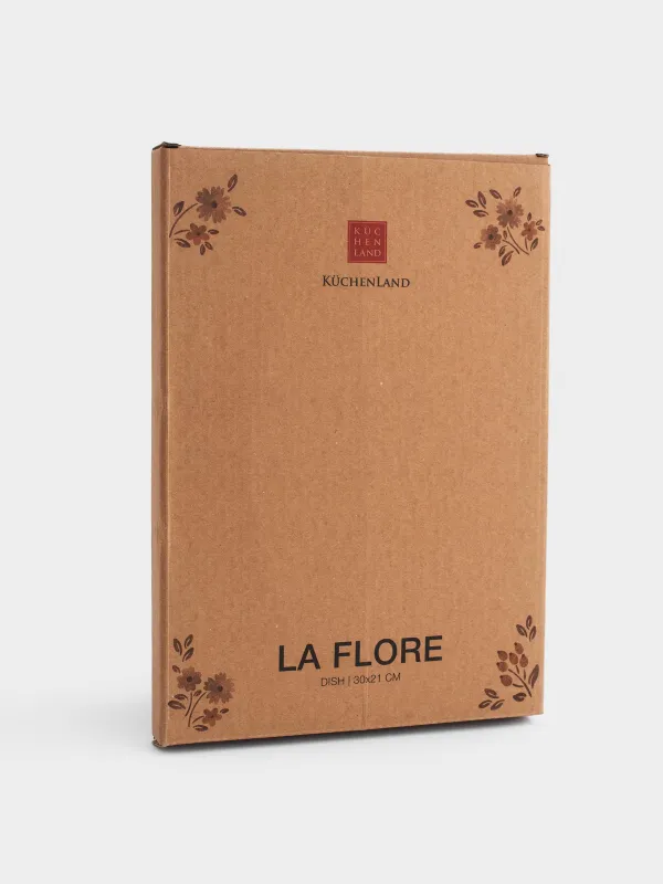 Ыдыс, 30х21 см, Фарфор N, ақ, сопақ, ескірген гүлдер, La flore, image-3