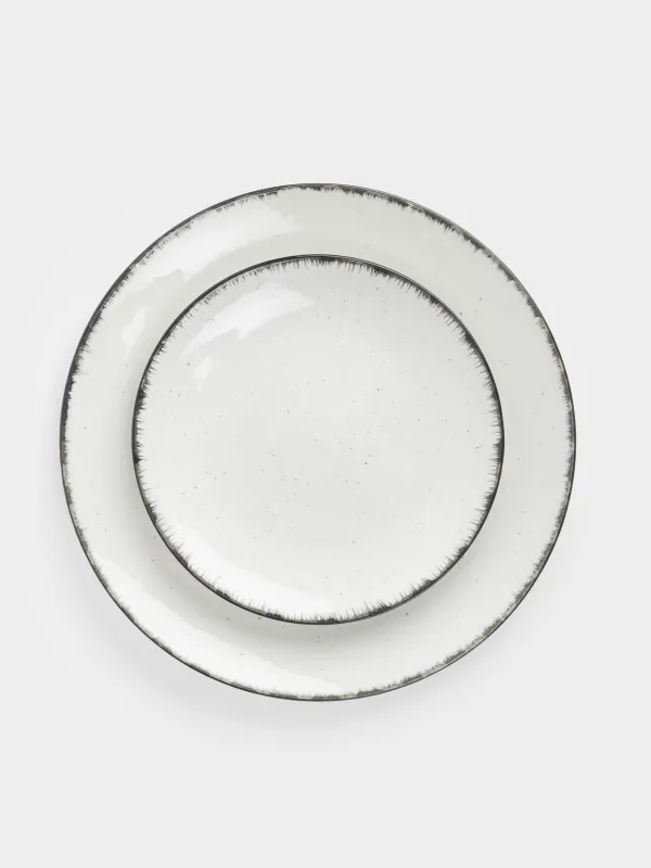 Ас сервизі, 6 адам, 18 зат, керамика, ақ-сұр, дақты, Roxas, image-2