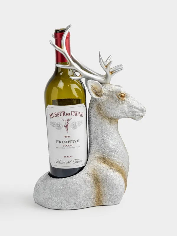 Бөтелке тұғыры, 14х25 см, полирезин, күміс, Бұғы, Arctic deer, image-3