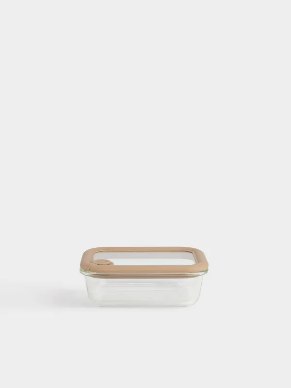 Контейнер, 600 мл, клапаны бар, шыны Т/пластик, тікбұрышты, қоңыр, Verre, image-0