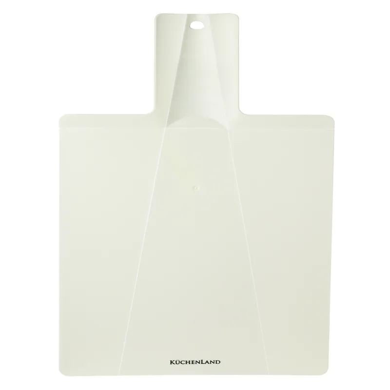 Доска-совок разделочная, 38x21 см, складная, с ручкой, пластик, бежевая, Extra-light