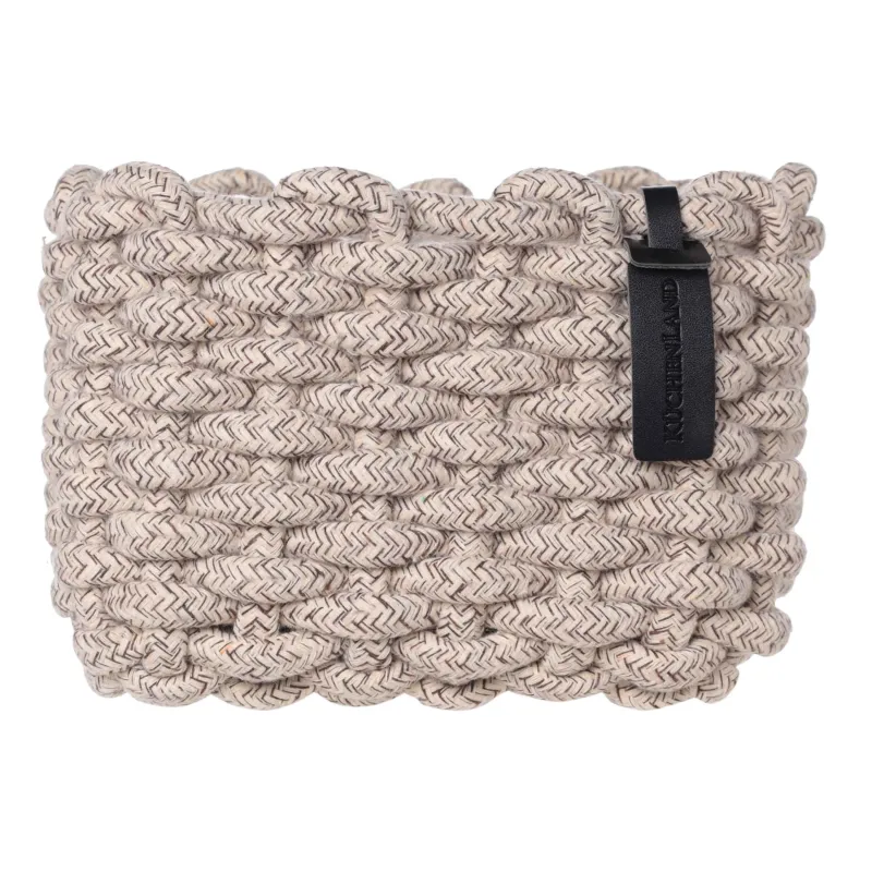 Корзина для хранения, 15х20х13 см, хлопок/полиэстер, прямоугольная, бежевая, Cozy striped, image-2