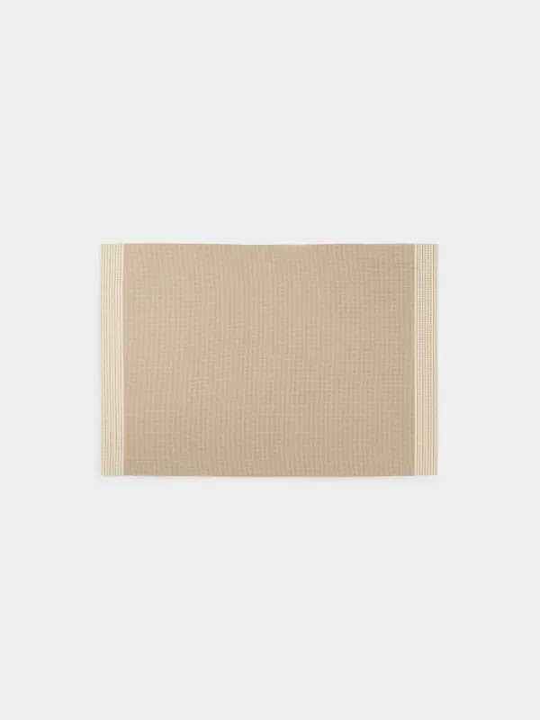 Аспаптарға арналған майлық, 30х45 см, ПВХ, тікбұрышты, ақ-құмды, жолақтар, Solid, image-0